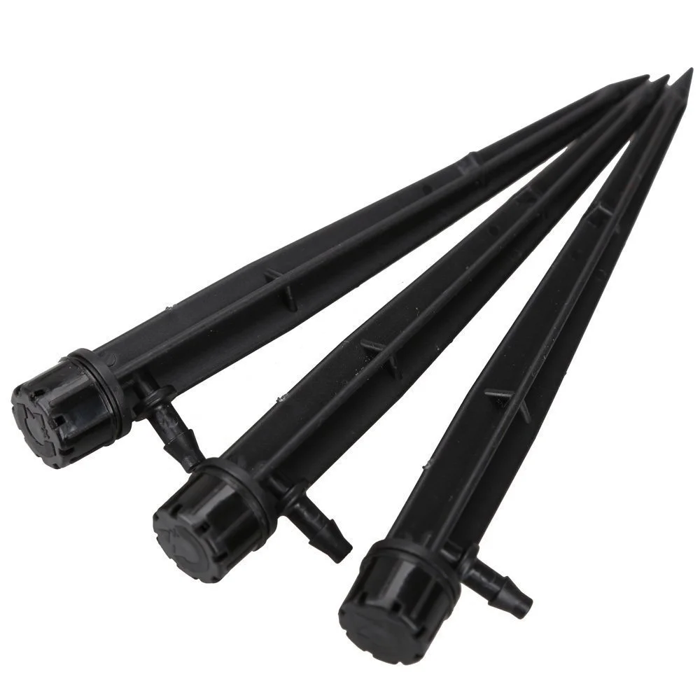 50 Pcs 360 Degree Adjustable Water Flow Irrigation Drippers on Stake Emitter Drip System