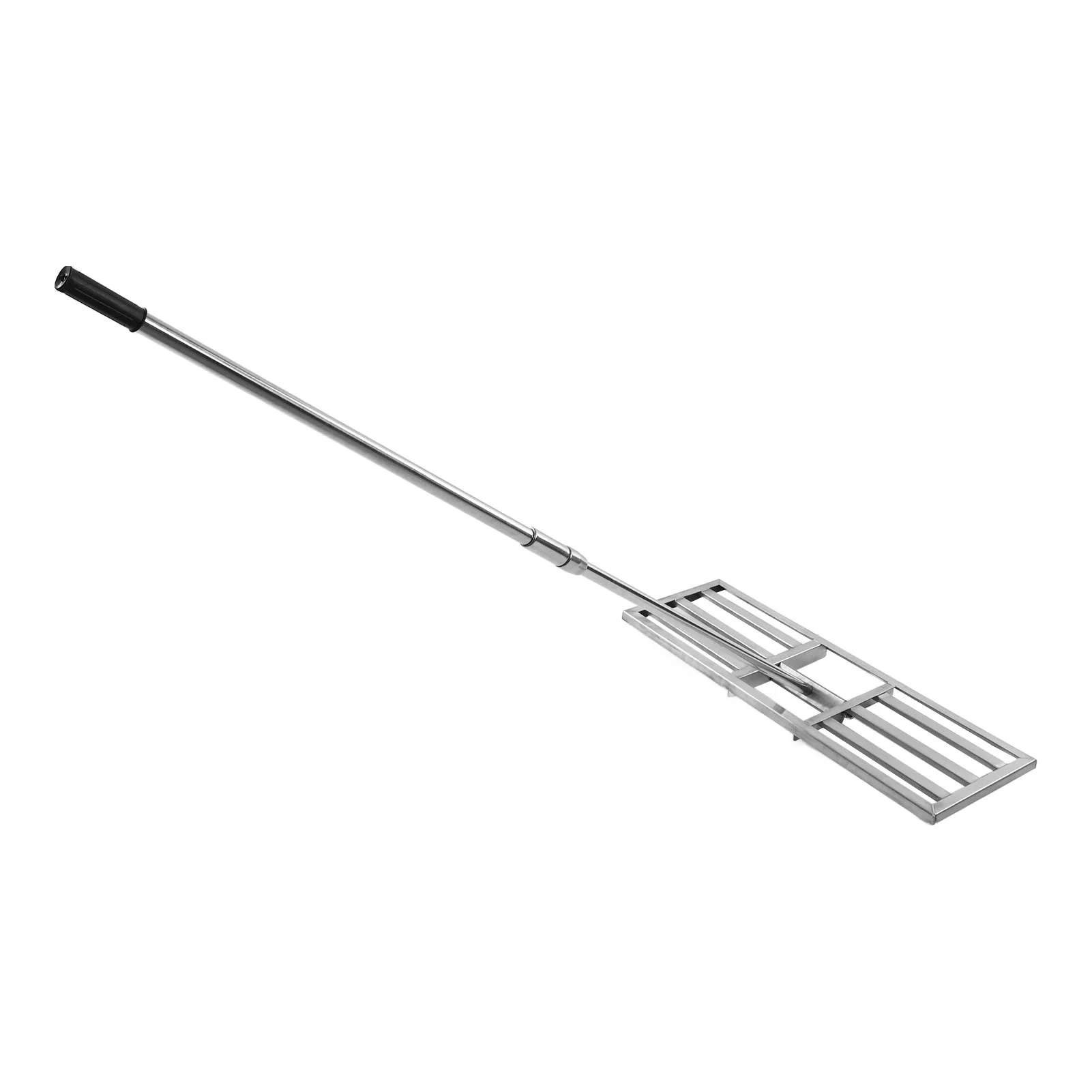 Bummin Lawn Leveling Rake Stainless Steel Telescopic Long Handle Lawn Leveler Garden Grass Leveling Tool