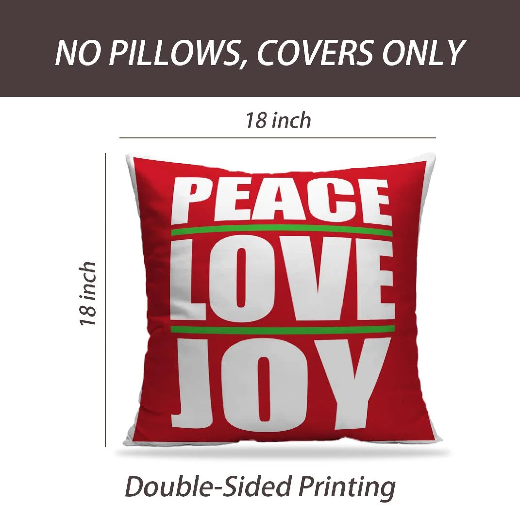 LALILO Throw Pillow Covers Peace Love Joy Graphic Shirt Art Banner Cushion Cover 18