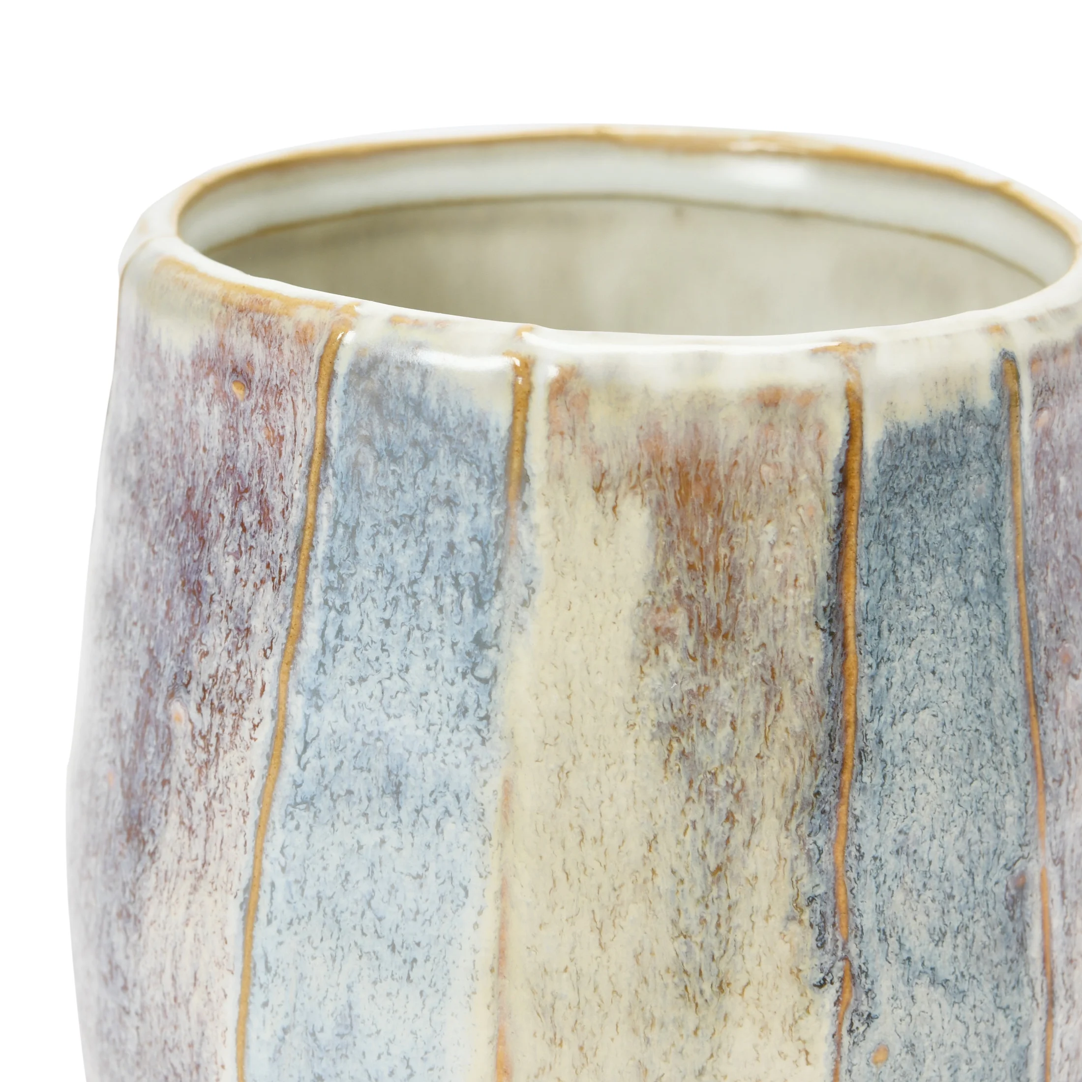 Bloomingville Hand-Painted Stoneware Flower Pot, Reactive Glaze