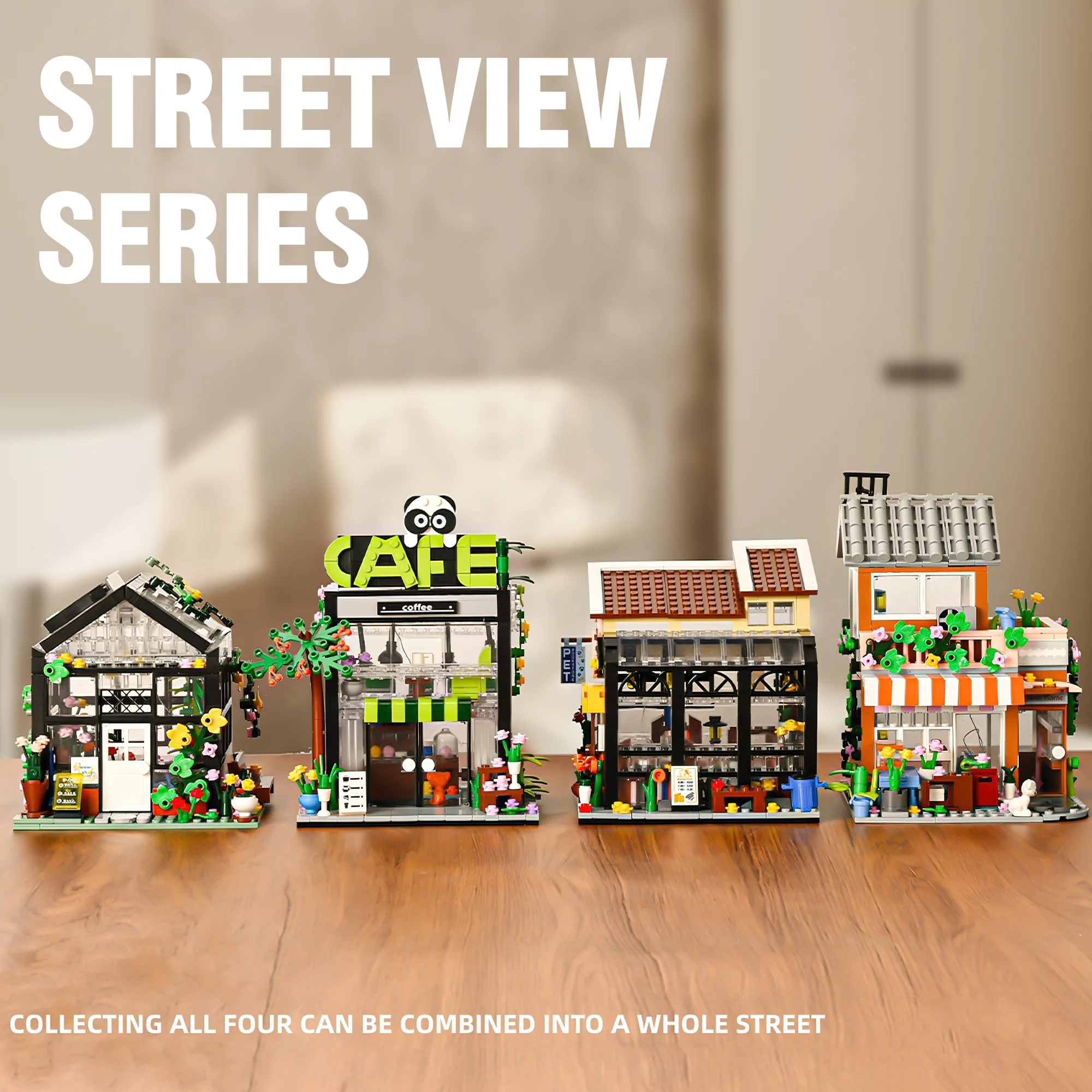 HI-Reeke Flower House Building Block Set Moc Greenhouse Holiday Villa Building Kit for Girls Multi Color