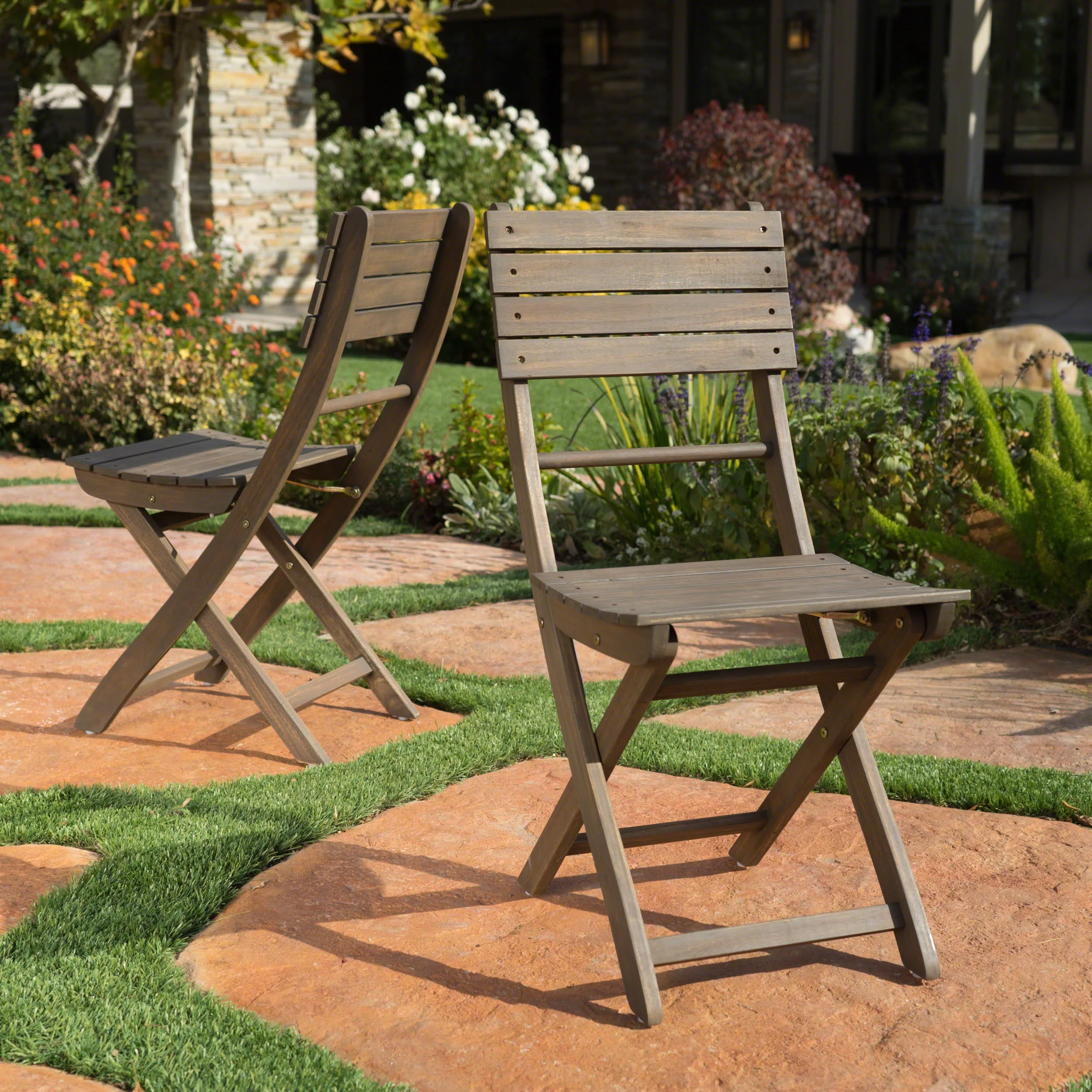 Durable Outdoor Folding Dining Chairs - Mold, Water, and Humidity Resistant for Easy Entertaining