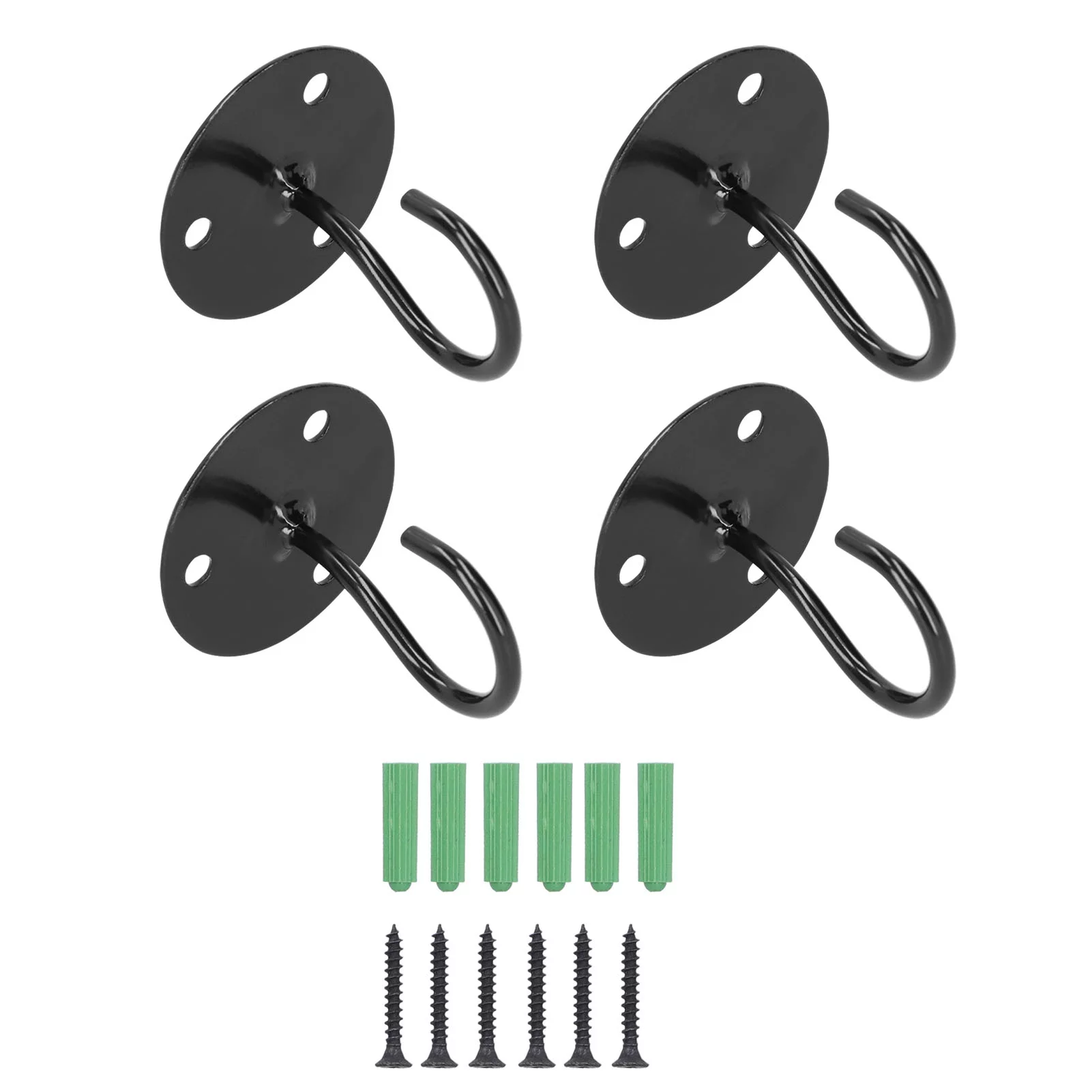 Aigid Ceiling Hooks, 4 Set Wrought Iron Wall Mounted Hooks Plant Bracket Hangers for Hanging Bird Feeders Lanterns