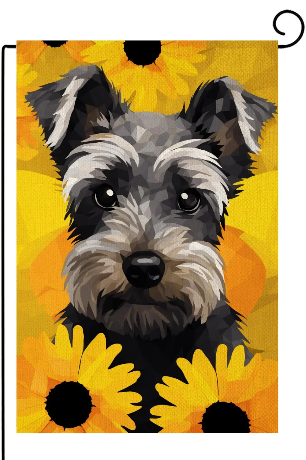 Schnauzer Garden Flag Double Sided Welcome Dog Seasonal Summer Sunflower Floral Yard Ourdoor Decoration Outside Small Yard Flag