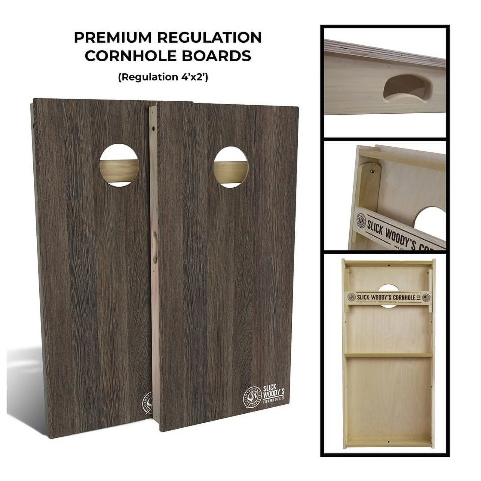 Slick Woody's Regulation Brazilian Rosewood Cornhole Board Set in Brown (8 Bags)