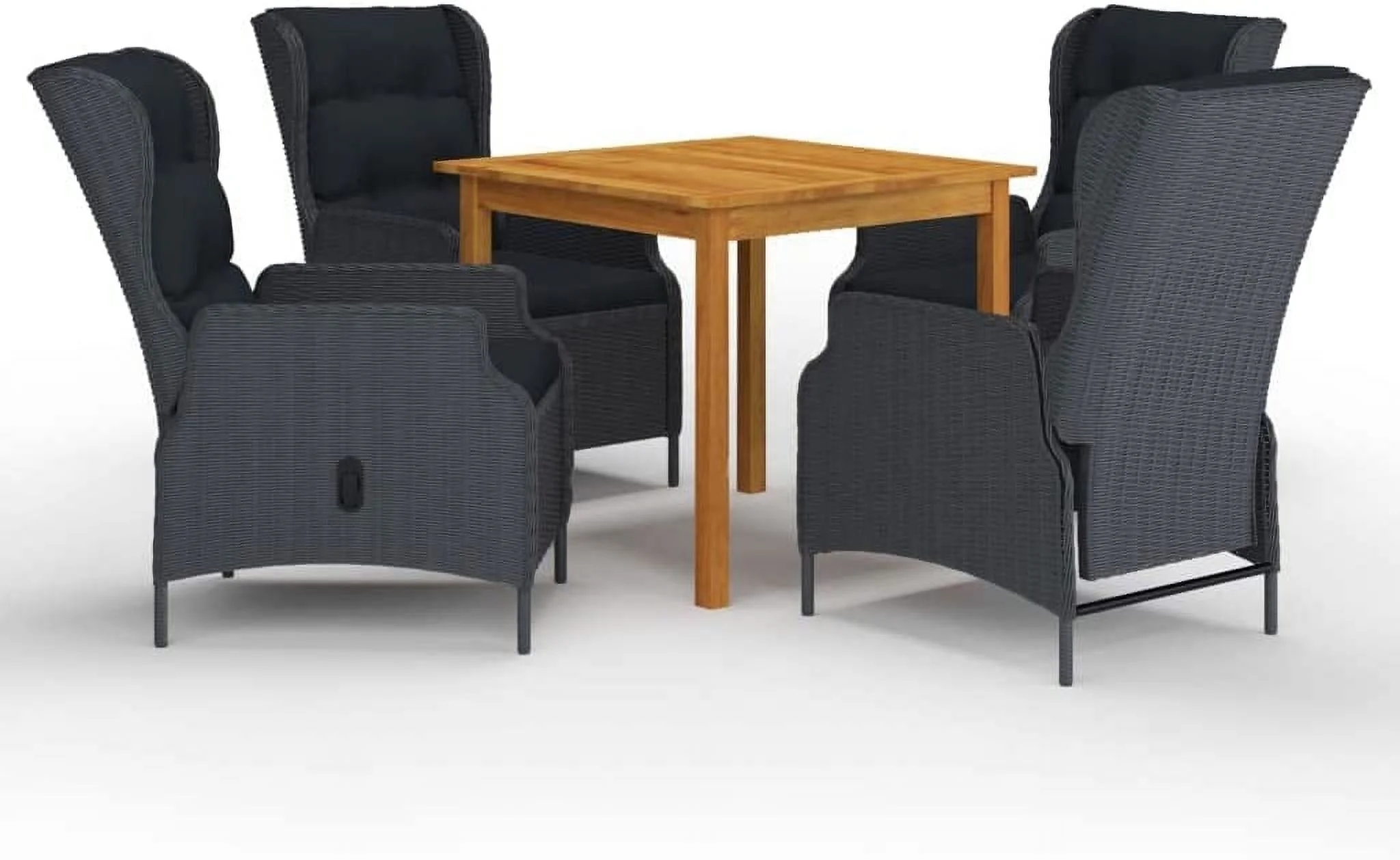 Lounge Chair Outdoor Chair Outdoor Furniture Set for Patio  Deck  and Poolside 5 Piece Patio Dining Set Dark Gray