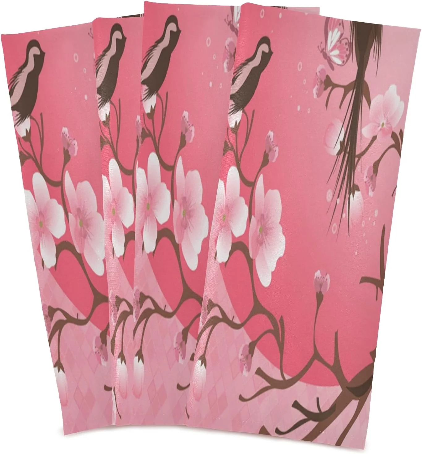 SKYSONIC Cherry Blossom Tree Kitchen Dish Towels, 18 Inch x 28 Inch Dishcloths Set, 6 Pack Dish Cloths for Washing Dishes Dish Rags and Drying Dishes