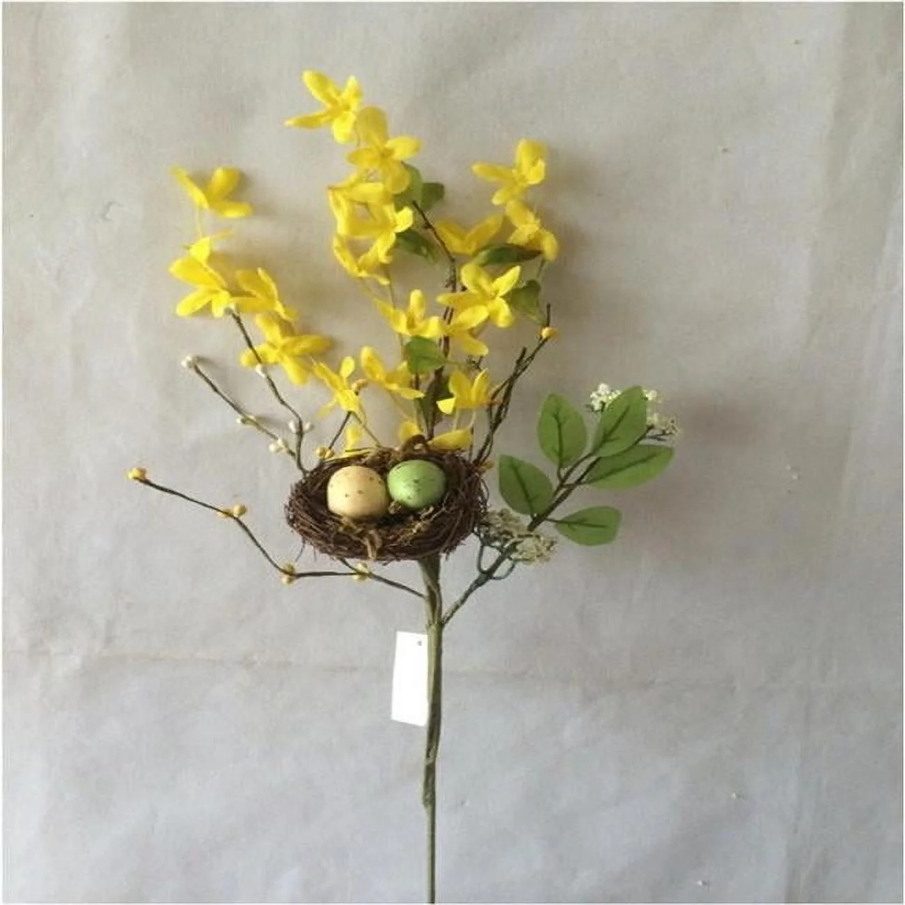 AI-FL7101-Q06 Yellow Forsythia Stem with Eggs in a Nest Artificial Flower - Set of 6