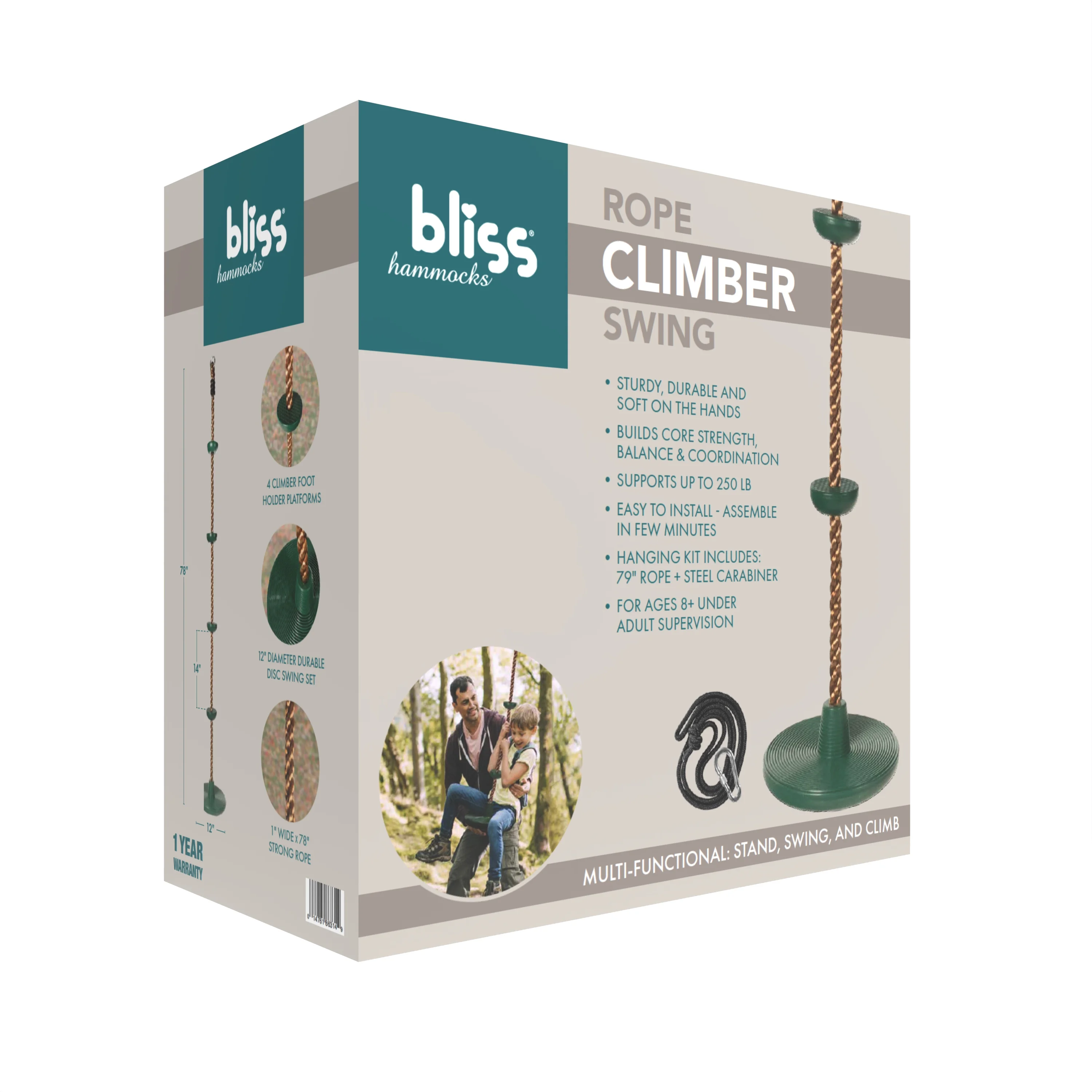 Bliss Hammocks Lightweight Rope Climber Swing 12