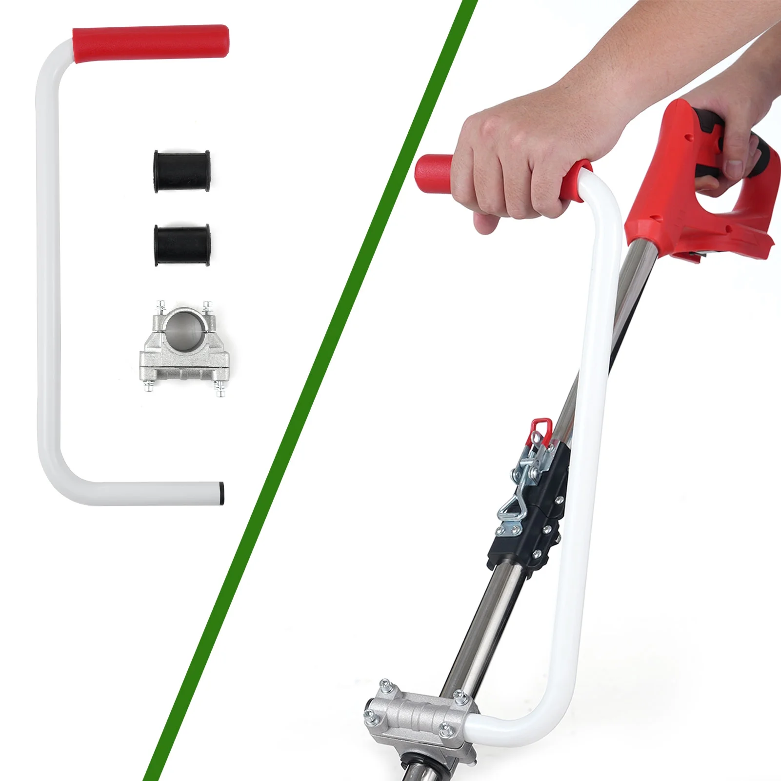 Tool handle,Handle Auxiliary Handle Clamp Lawn Tool Handle With Clamp Of Mower Handle Weed Eater Handle Lawn Cousopo Care