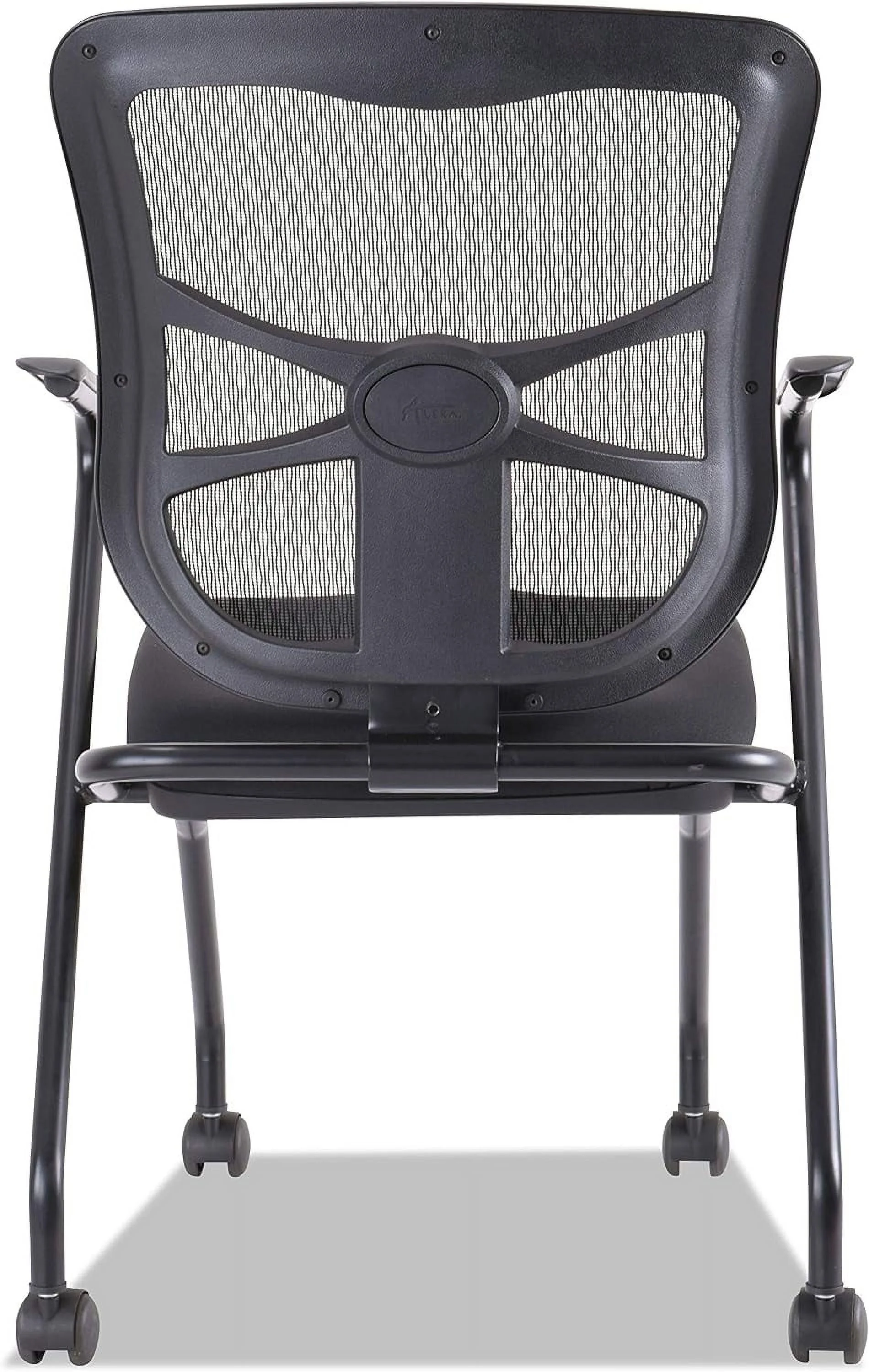 ALEEL4914 Elusion Nesting Mesh Chair with Padded Arms - Black (2/Carton)