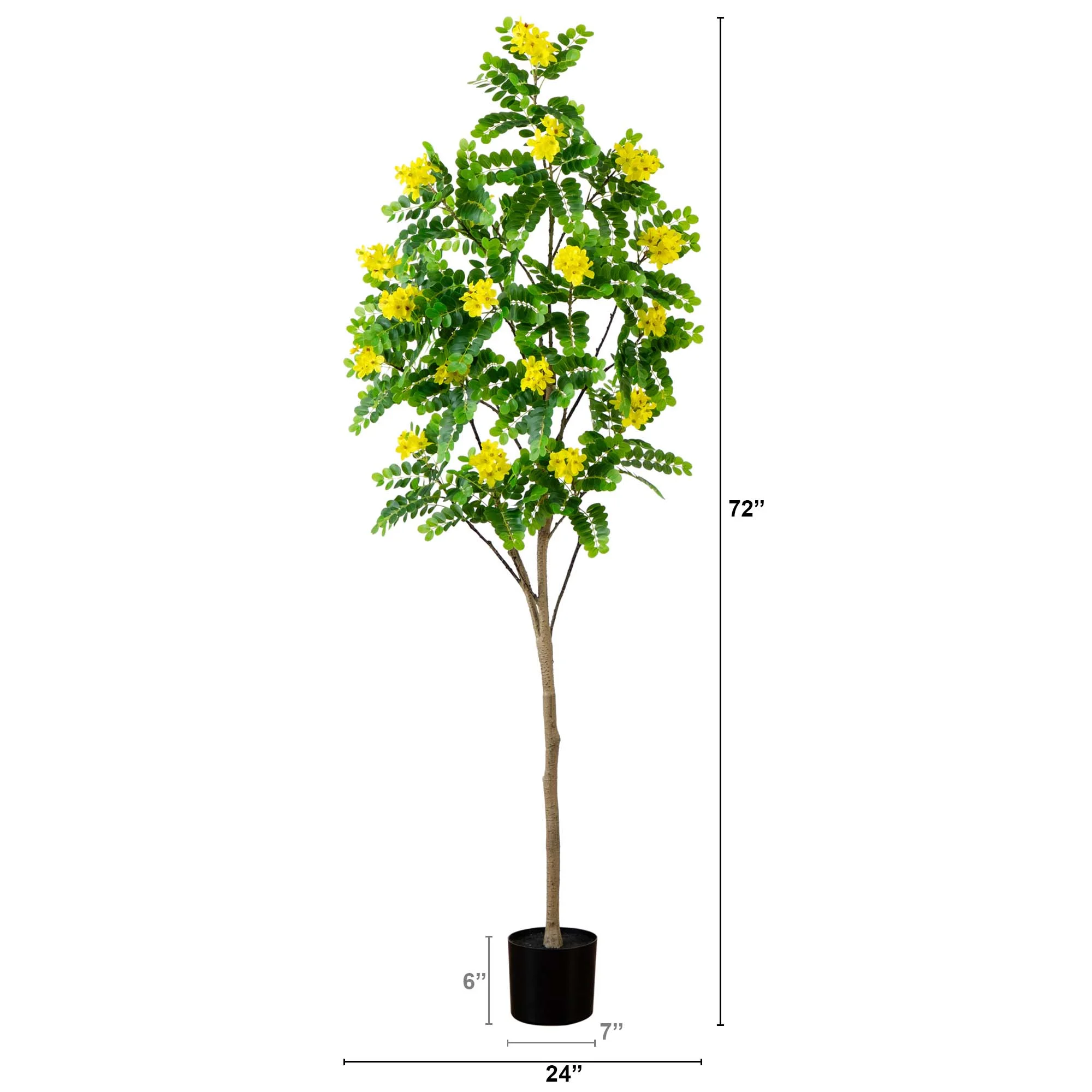 Nearly Natural 6ft. Artificial Flowering Citrus Tree with Real Touch Leaves