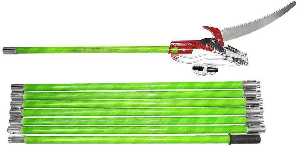 8m/ 26 Foot Length Tree Pole Pruner Tree Saw Loppers Hand Pole Saw Yard Garden Pruning Cutter