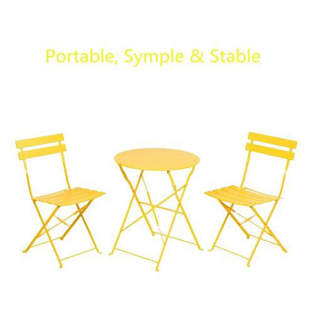 DremFaryoyo 2 Person   23.6” long Round Table and 2 Chairs  Yellow