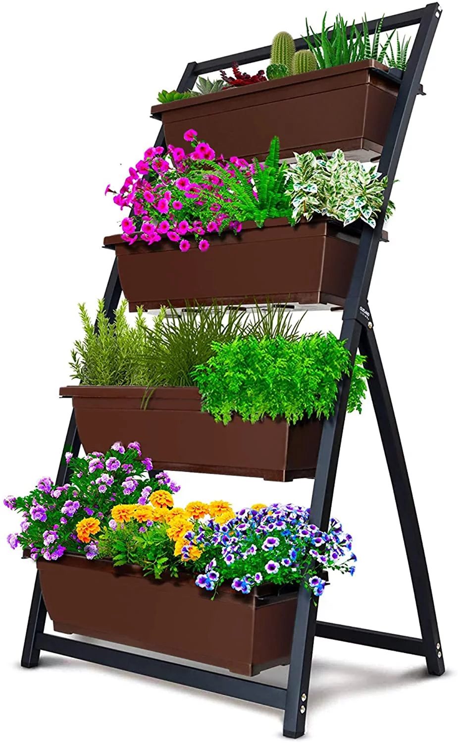 YGDU 4-Ft Raised Garden Bed - Vertical Garden Freestanding Elevated Planters 4 Container Boxes - Good for Patio Balcony Indoor Outdoor - Perfect to Grow Vegetables Herbs Flowers