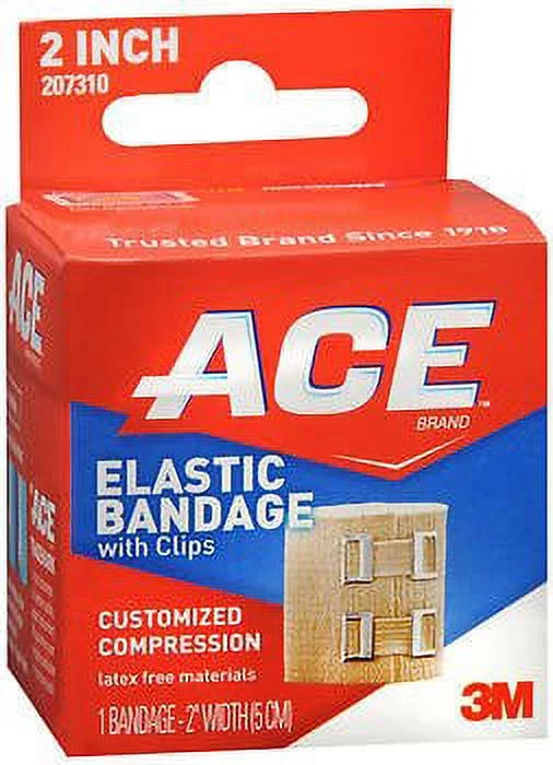 ACE Elastic Bandage With Clips Customized Compression 2 Inches (Pack of 3)