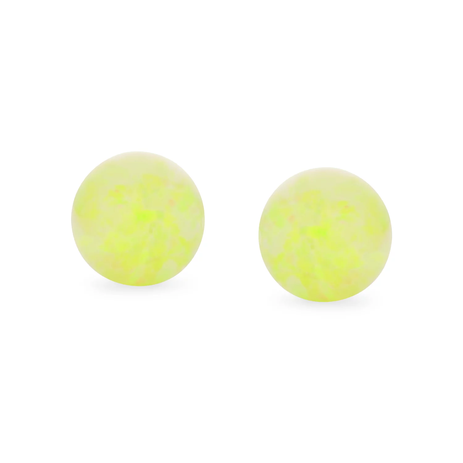 Bling Jewelry Created Yellow Opal Ball Stud Earrings .925Sterling Silver 6MM