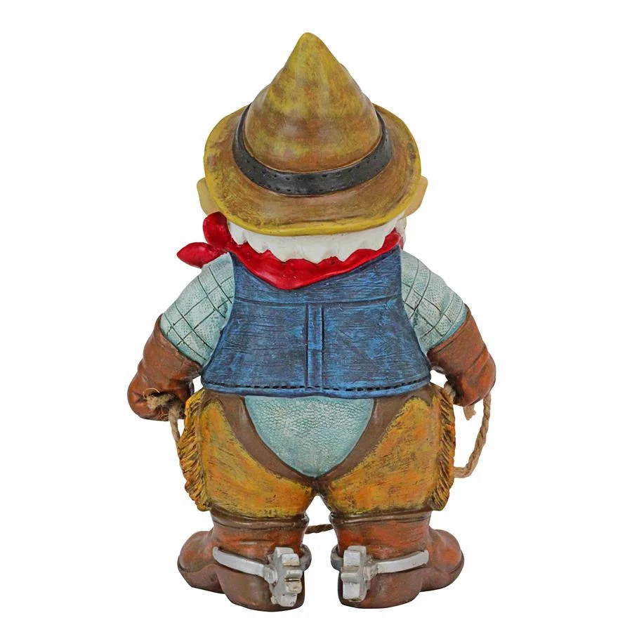 Garden Gnome Statue - Country Cowboy Klaus Garden Gnome - Lawn Gnome
