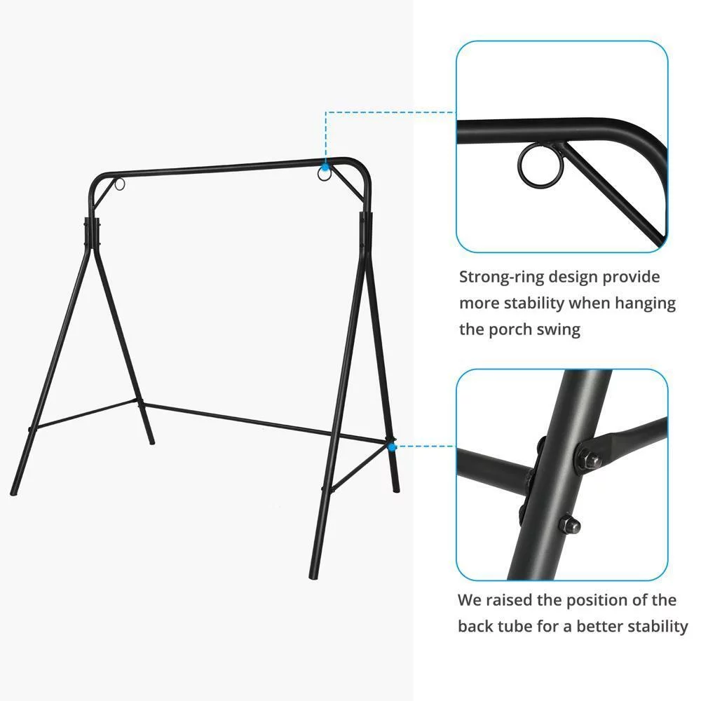 550 LBS Capacity Hammock Chair Stand Metal Swing Stand Frame Solid Structure