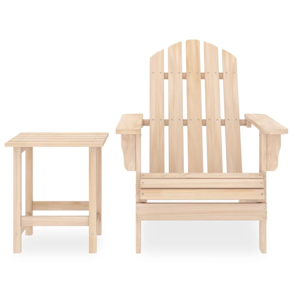 Anself Patio Adirondack Chair with Table Solid Fir Wood