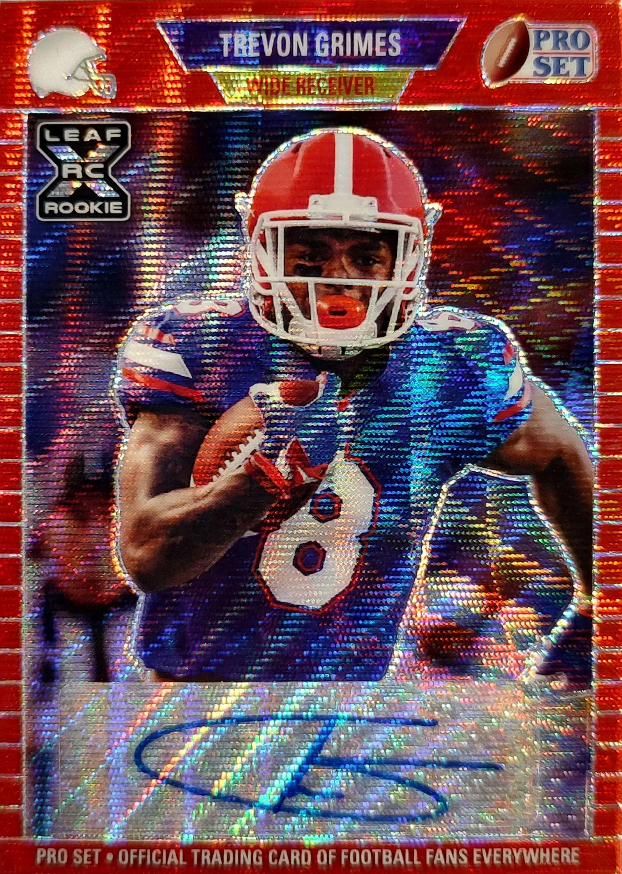 NFL 2021 Leaf Pro Set Trevon Grimes 51/75 Autographed Trading Card PA-TG1 (Rookie)