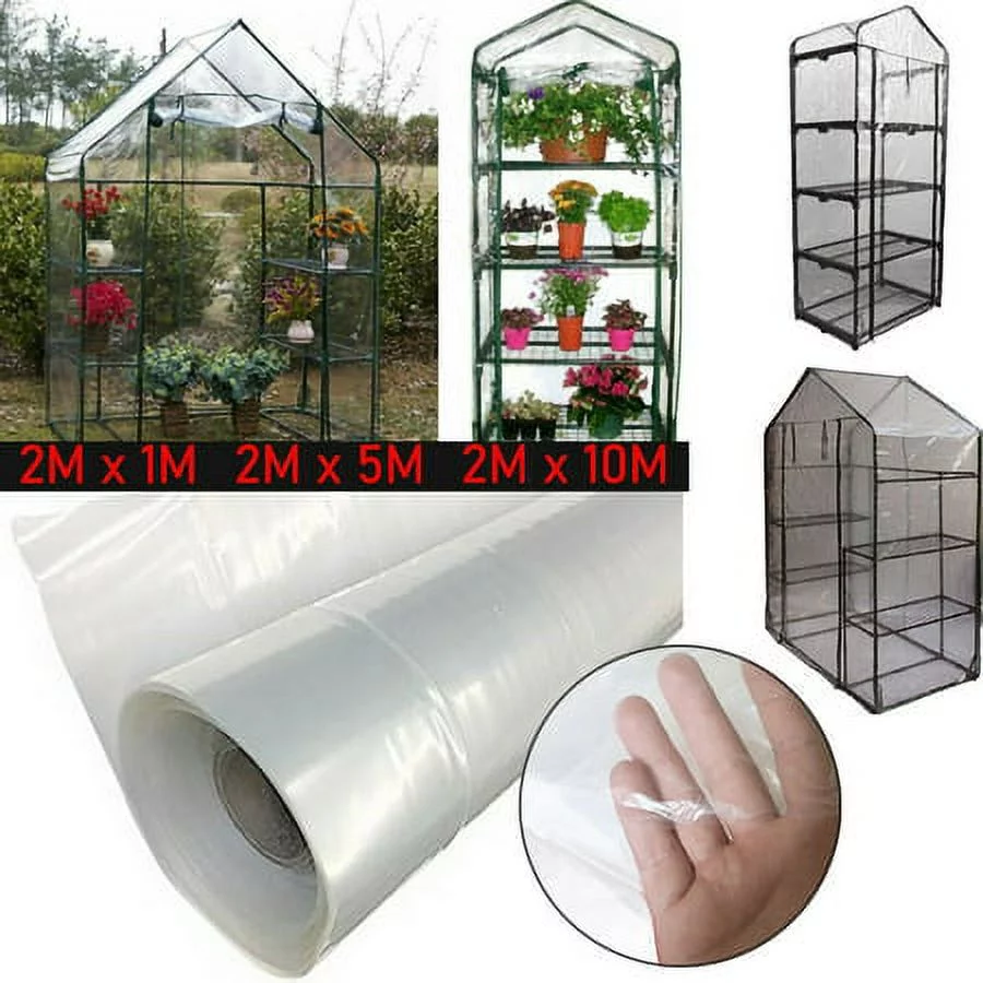 Goodhd Clear Plastic Greenhouse Poly Film Polytunnel Poly Hot House Cover VARIOUS LENGT