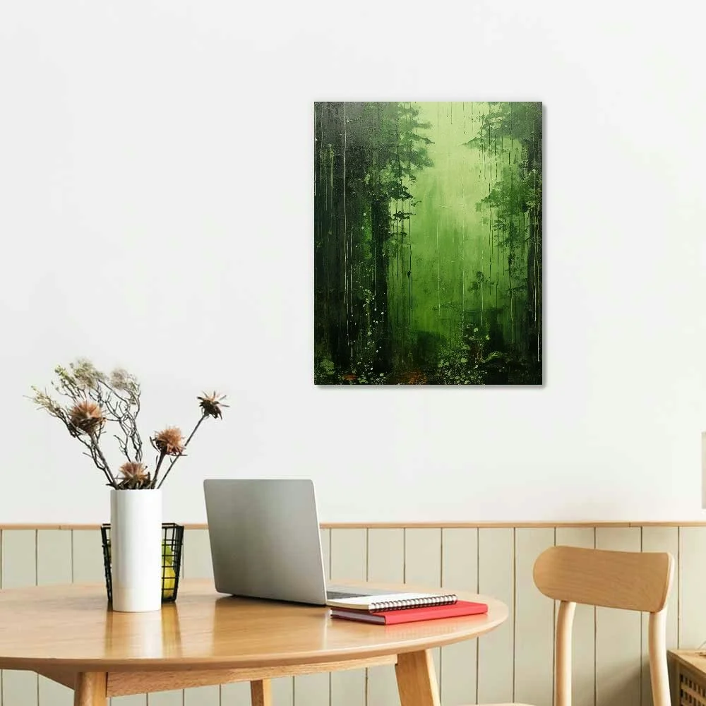 COMIO Waterfall Canvas Wall Art Decor for Living Room,  Calming Falls Picture Prints of Relaxing Pond in Tropical Forest