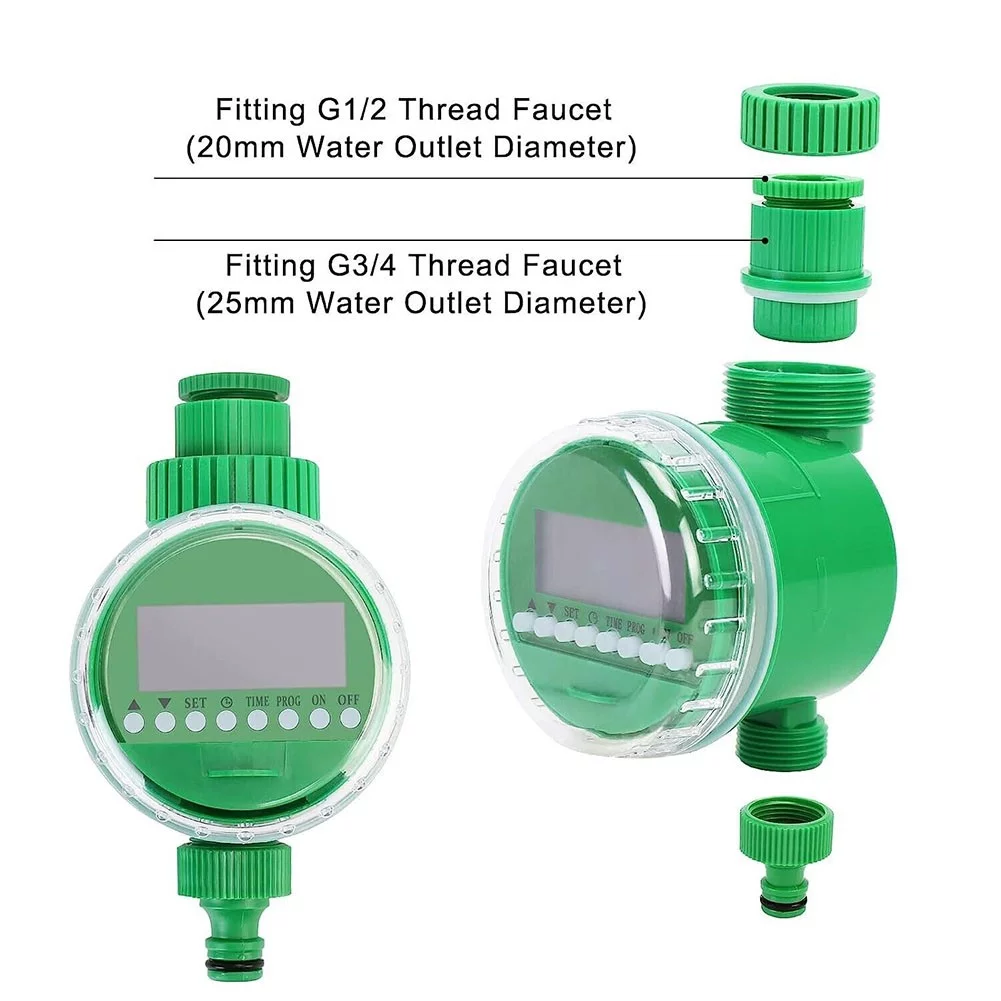 Drip Irrigation Kit with Timer, 158 Pcs Garden Irrigation with Adjustab