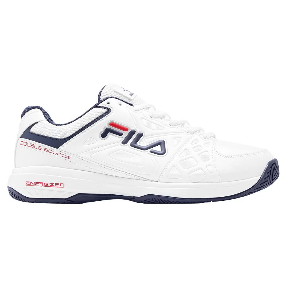Fila Men`s Double Bounce 3 Pickleball Shoes White and Fila Navy (  11.5   )