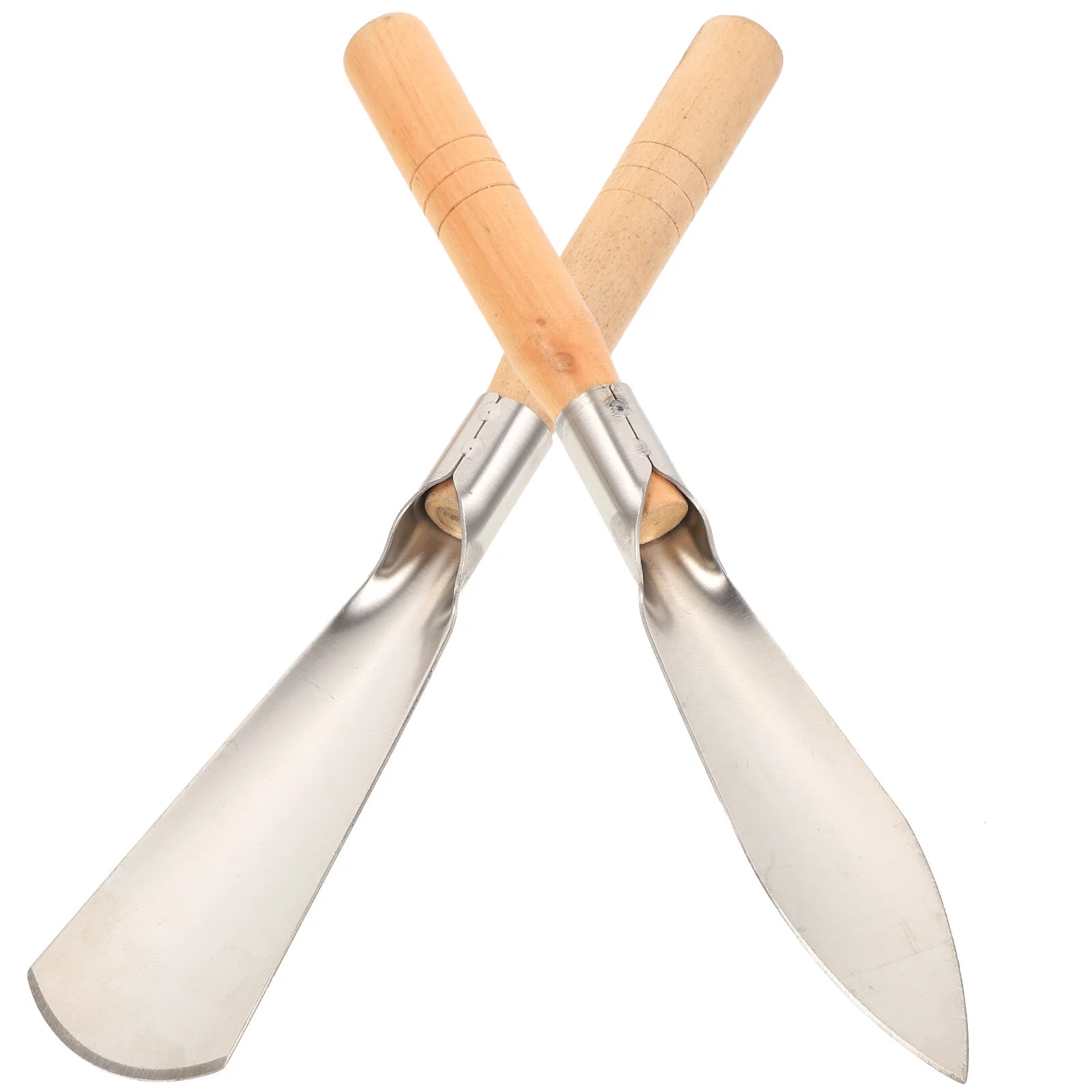 Zonh 2pcs Wood Handle Stainless Steel Garden Trowels Heavy Duty Transplanter Trowel Garden Tools