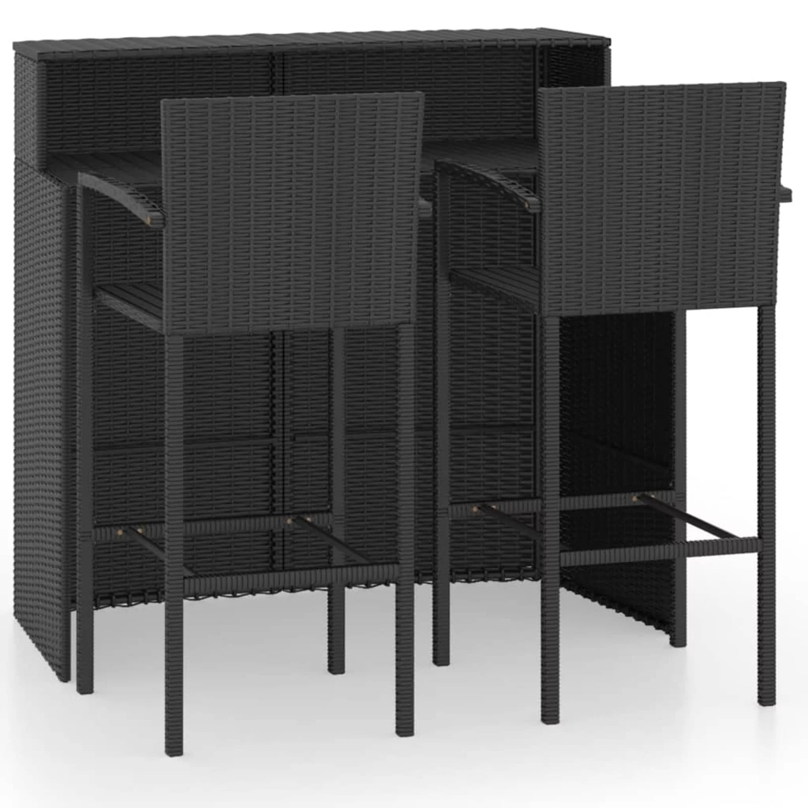 ametoys 3 Piece Patio Bar Set Black