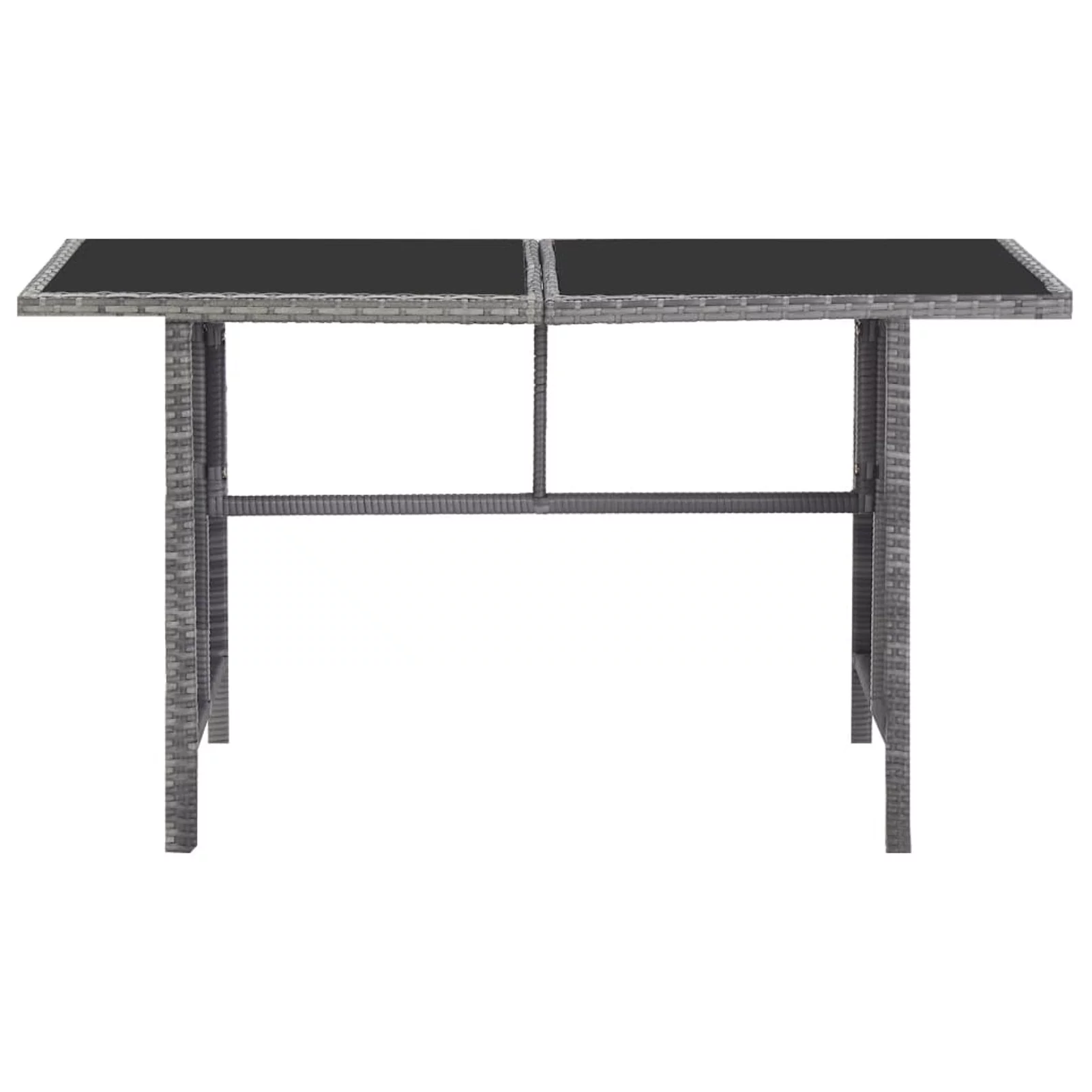 Andoer 5 Piece rattan Dining Set with Cushions Poly Rattan Gray with 2 Single sofa