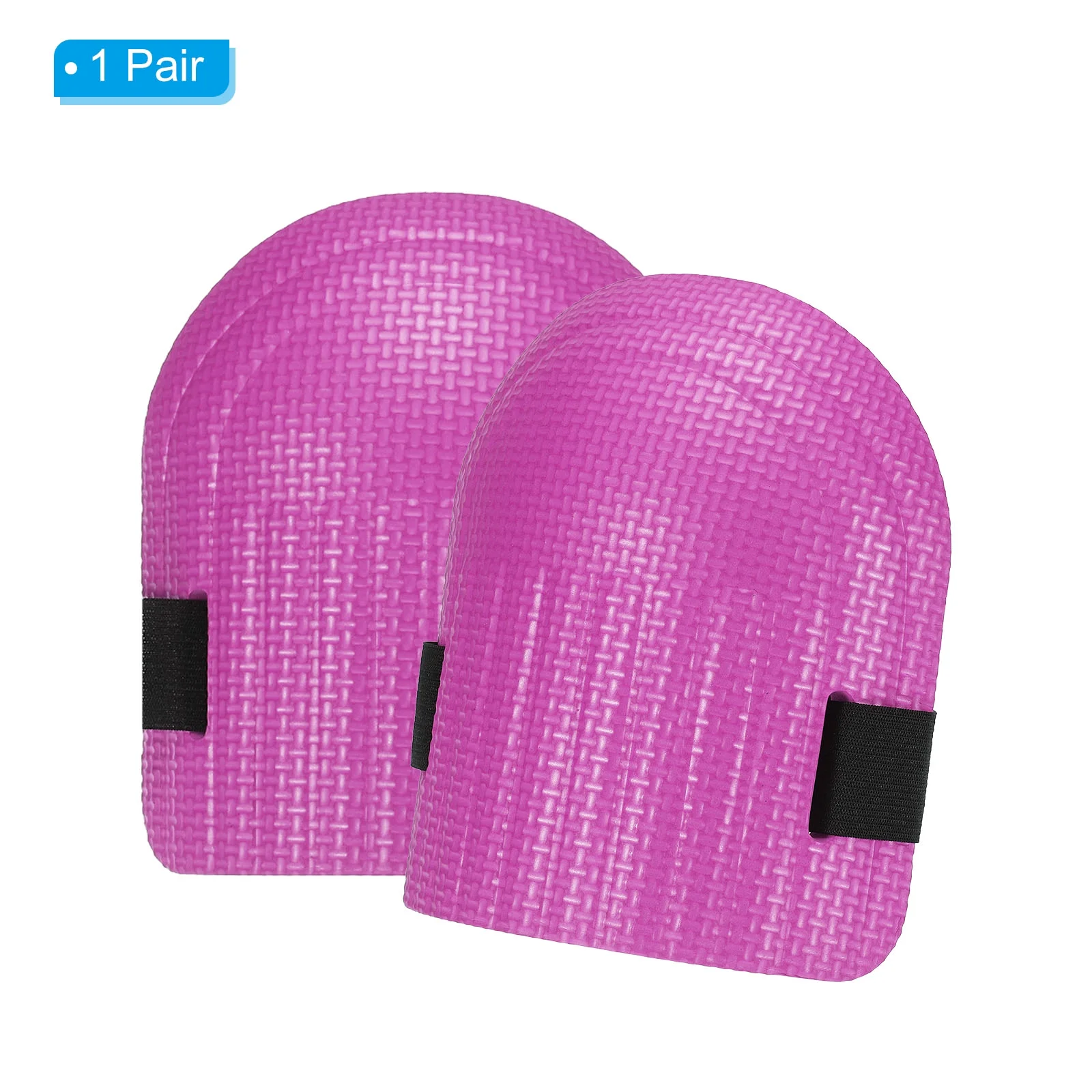 Uxcell EVA Foam Lightweight Gardening Knee Pads with Elastic Straps, Black 1 Pair