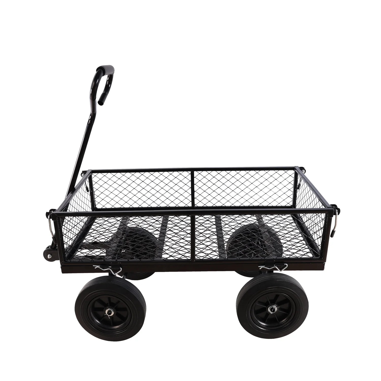Solid Wheel Tools Cart  Durable Garden Wagon with Enhanced Firewood Transport Capability