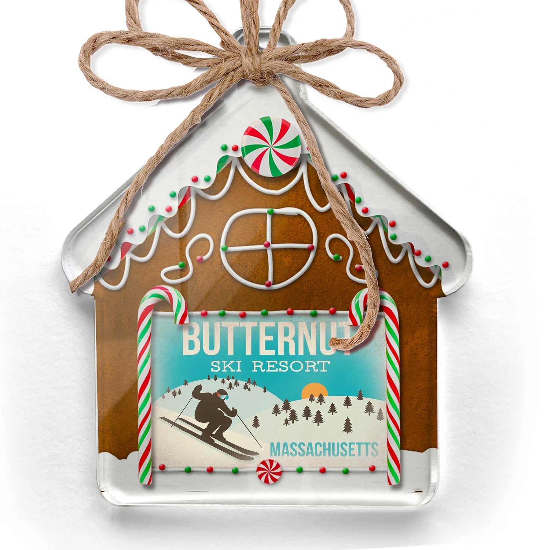 Ornament Printed One Sided Butternut Ski Resort - Massachusetts Ski Resort Christmas 2021 Neonblond