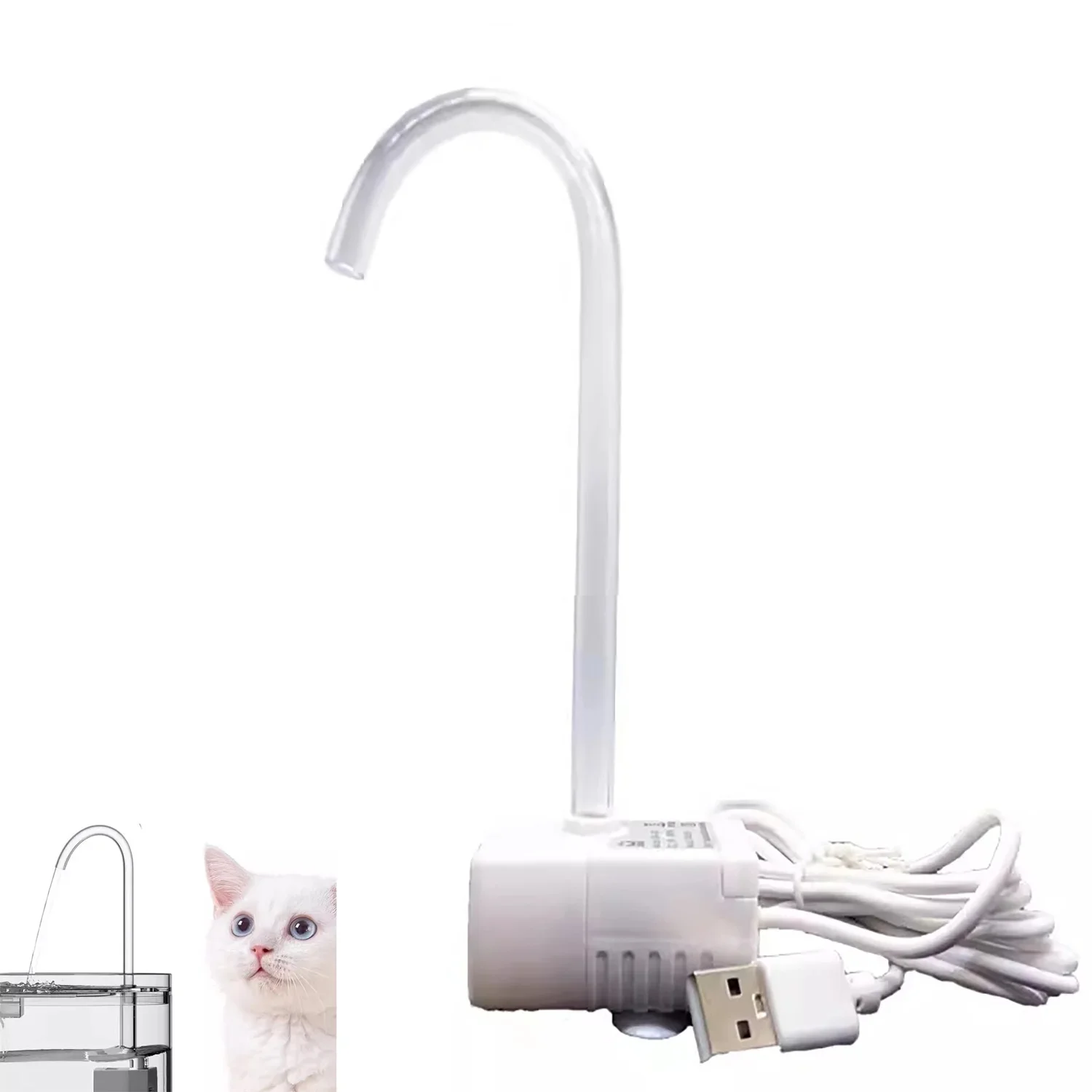 DIY Pet Water Fountain Pump Kit Cat Dog Water Drinking Dispenser Pump with Water Level Sensor Indicator Light Automatic Start Stop