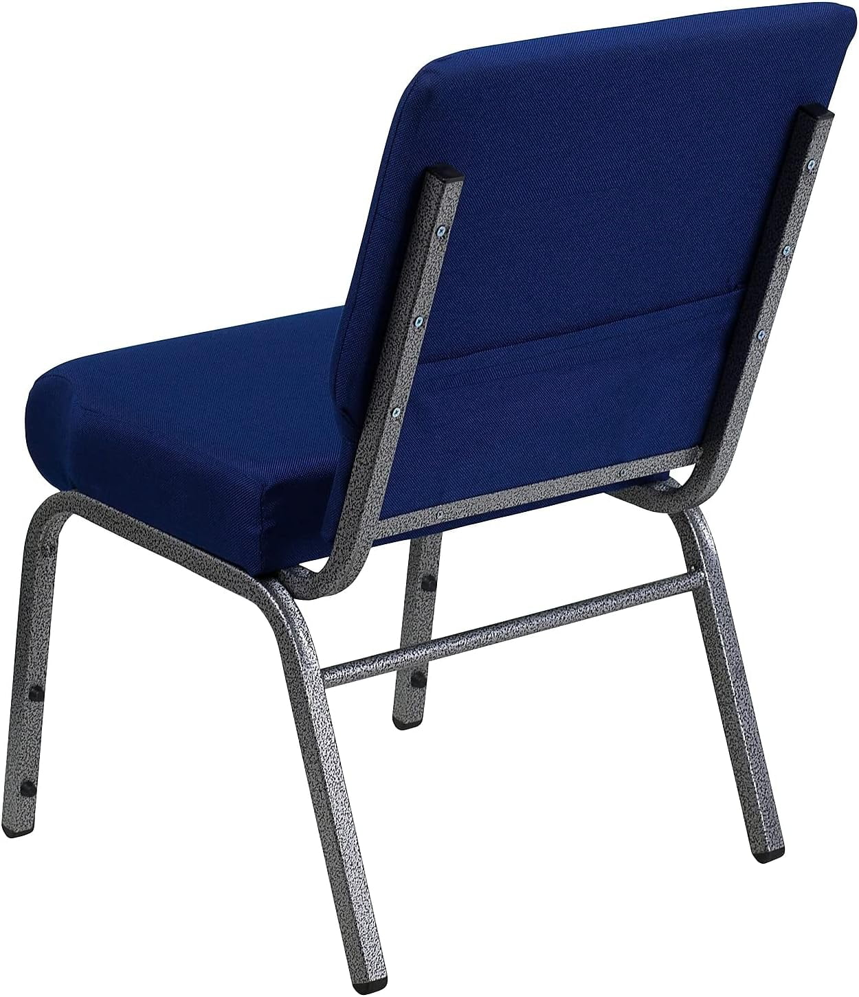 4 Pack HERCULES Series 21''W Stacking Church Chair In Navy Blue Fabric - Silver Vein Frame