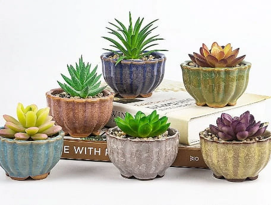 Ceramic Crackle Glaze Succulent Planters - Wholesale Succulent Pots