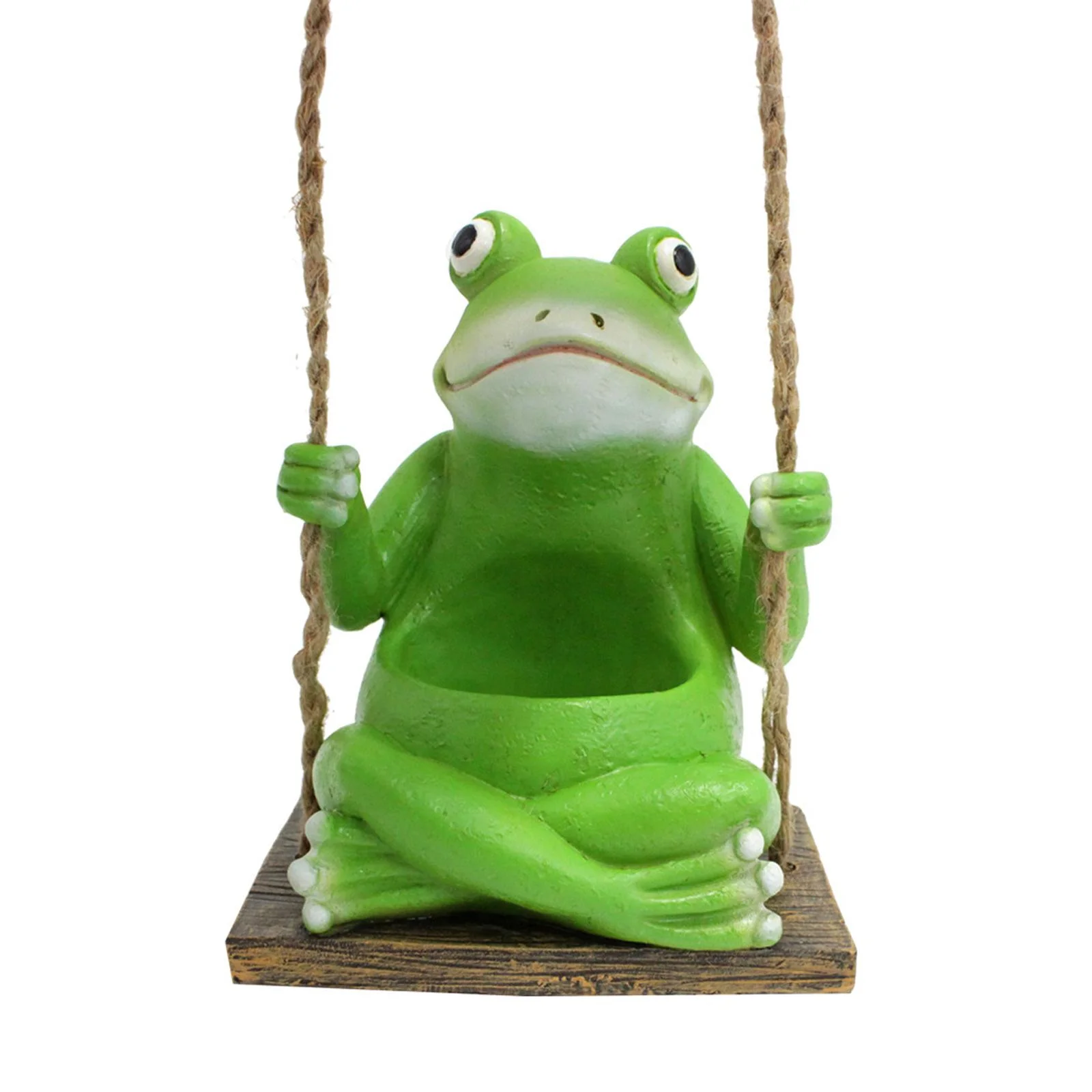 Gazechimp Hanging Swing Frog Flower Pot Resin Swinging Frog Plant Pot for Yard Balcony