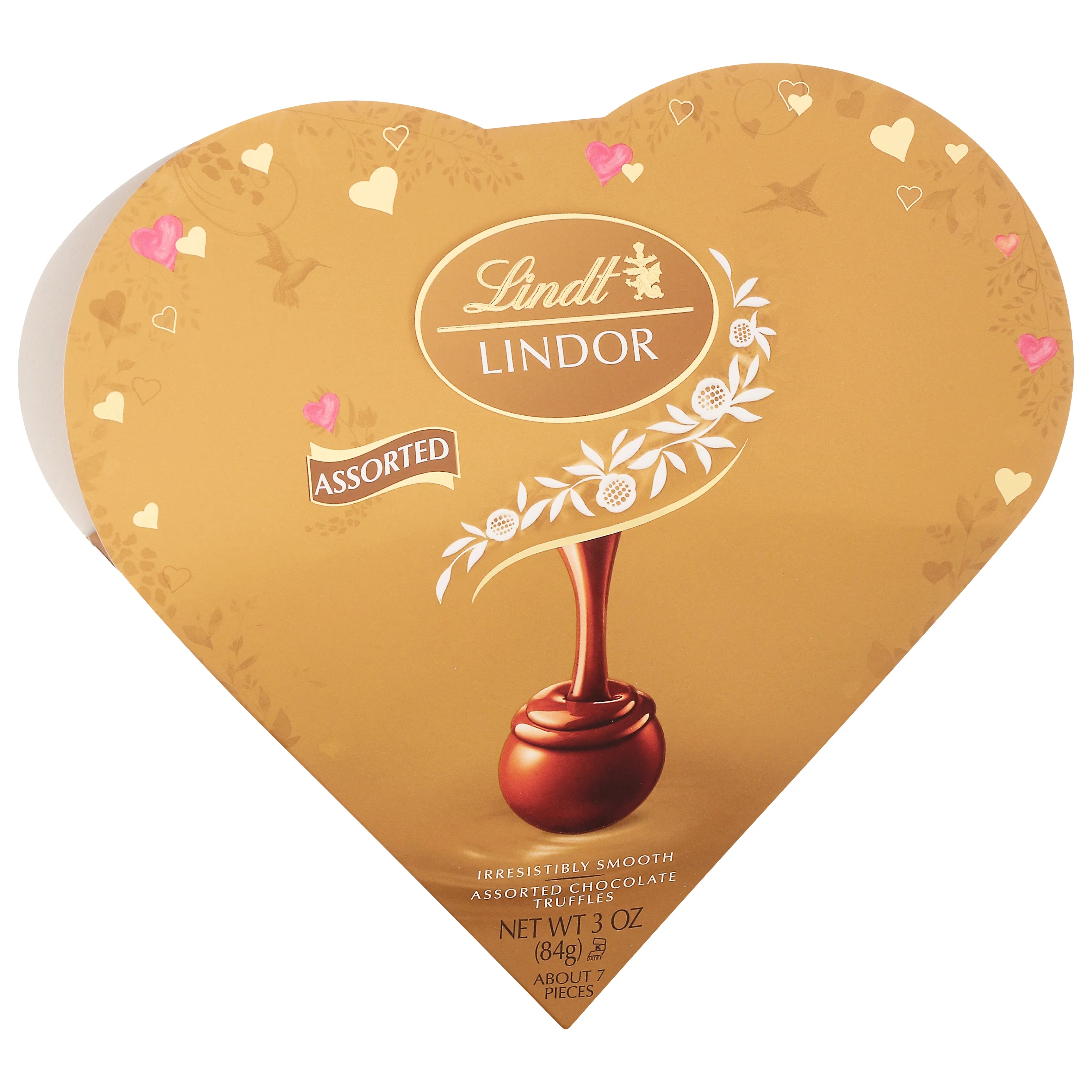 Lindt Lindor Valentine's Assorted Chocolate Candy Truffles Friend Heart, 3 oz.