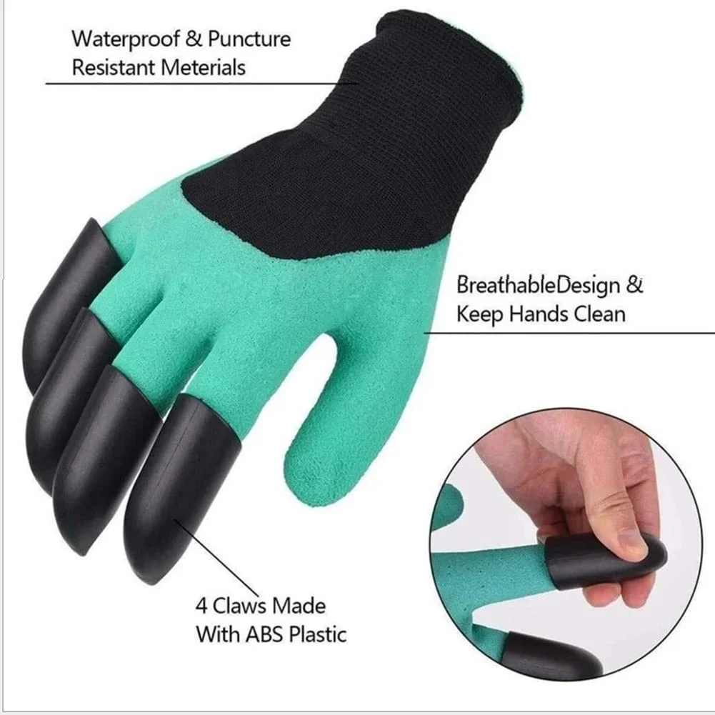 Claw Gloves, Waterproof Garden Gloves for Digging , Best Gardening Gifts for Women (Green Claw 1 Pairs)