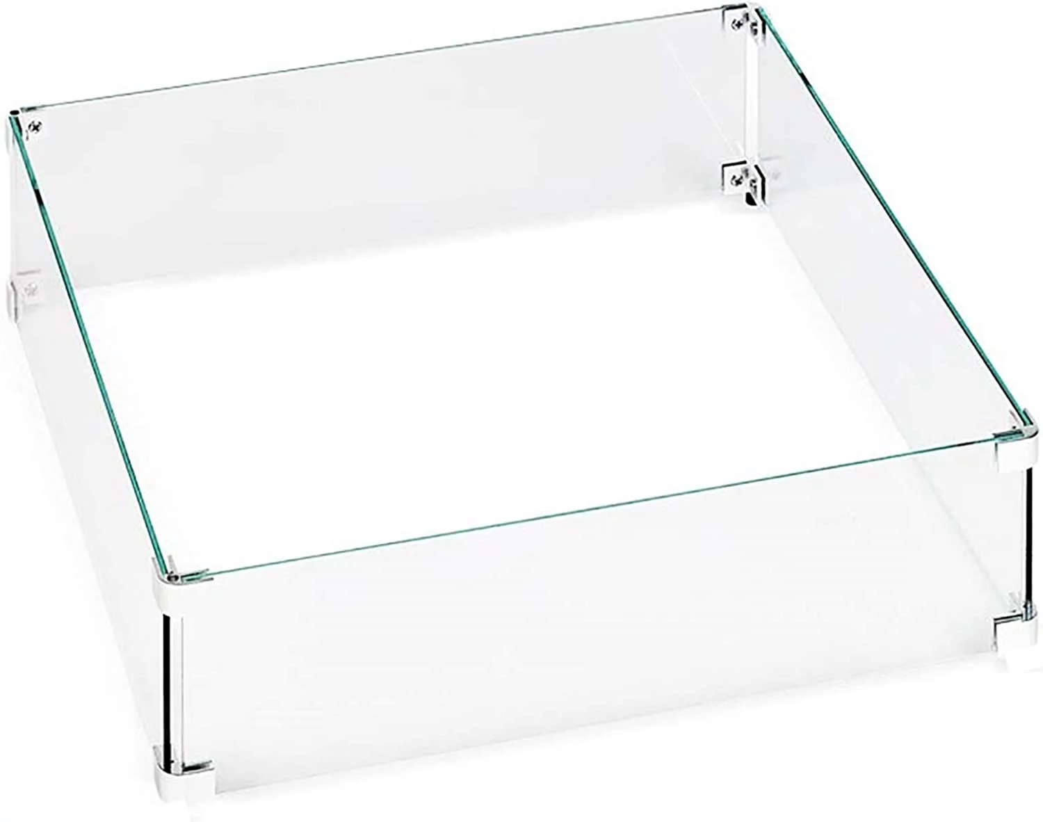 Fire Pit Glass Square Wind Screen, Square, Clear