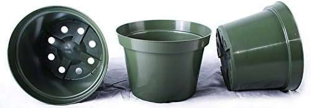 12 New 10 Inch Standard Plastic Nursery Pots ~ Pots are 10 Inch Round at Top and 7.3 Inch Deep.