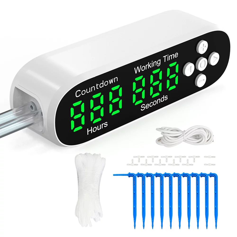 Automatic Watering System For Potted Plants Drip Irrigation Kit Plant Self Watering With Countdown Timer And Display 5V Usb Power Programmable Indoor System