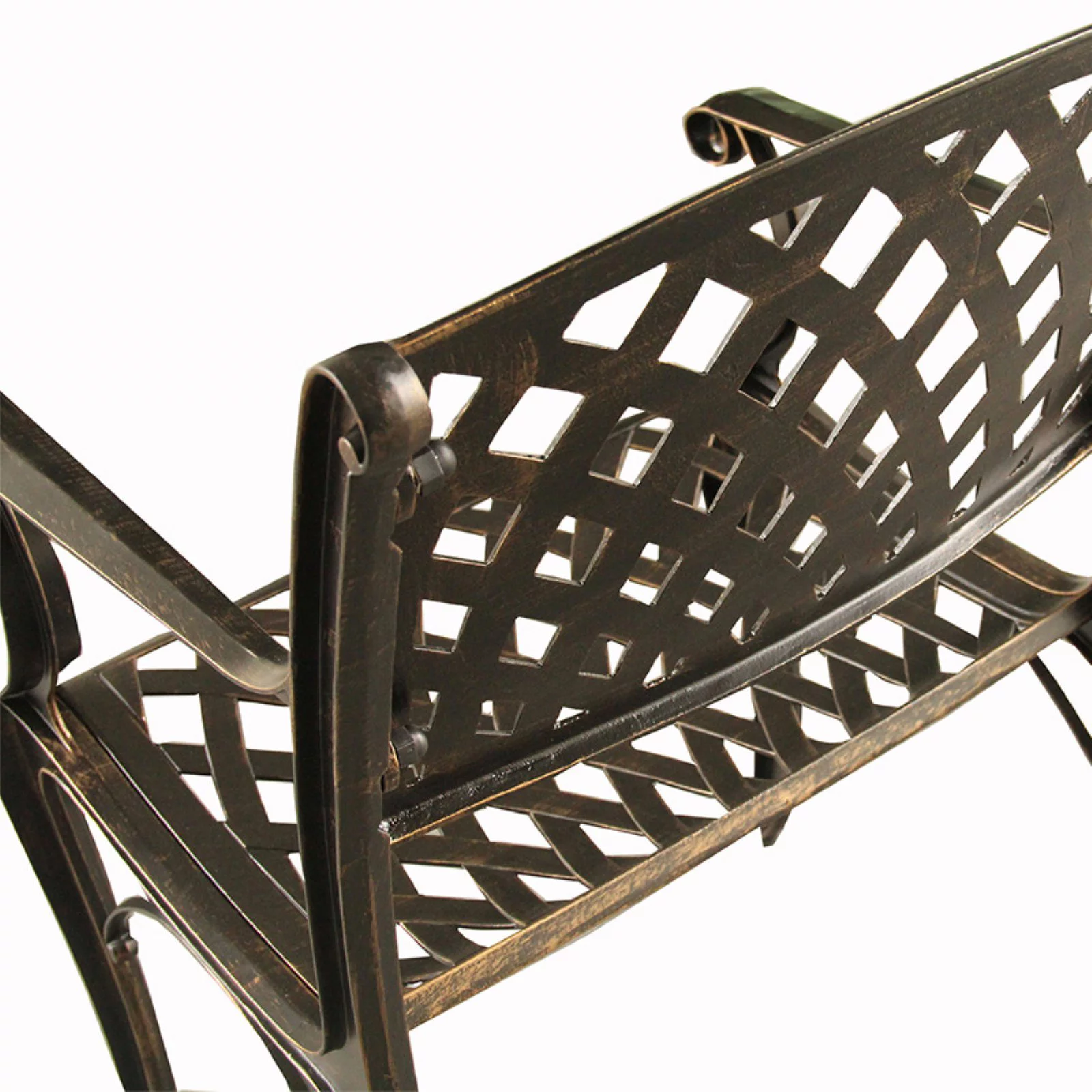 Oakland Living Modern Mesh Lattice Aluminum Patio Dining Arm Chair
