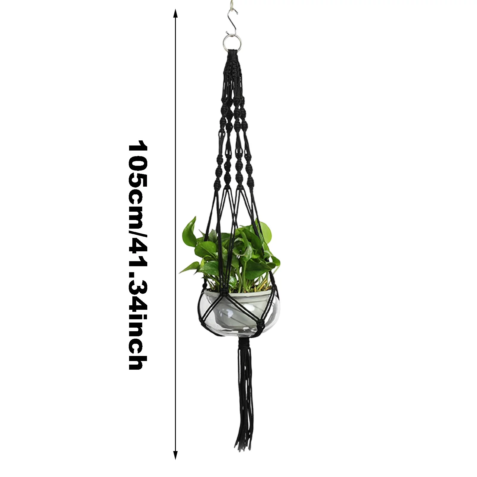 Flower Pot Rack Lace Hanger Ephedra Rope Lace Flower Pot Rack Hanging Basket With Beads Flower Pot Rack Lace Hanger Utility Tool