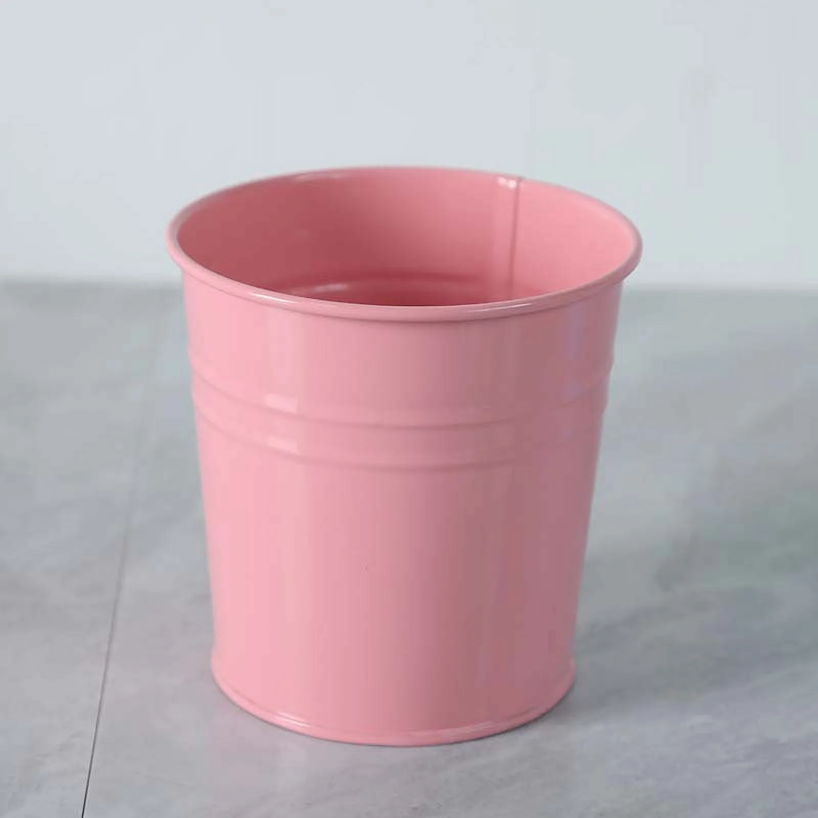 Namzi Bucket Iron Flower Bucket Simple Iron Bucket Mini Flowerpot Iron Art Flower Pot Succulents Flower Pot Metal Bucket Flower Pot for Home Gardening Flowerpot （Pink）
