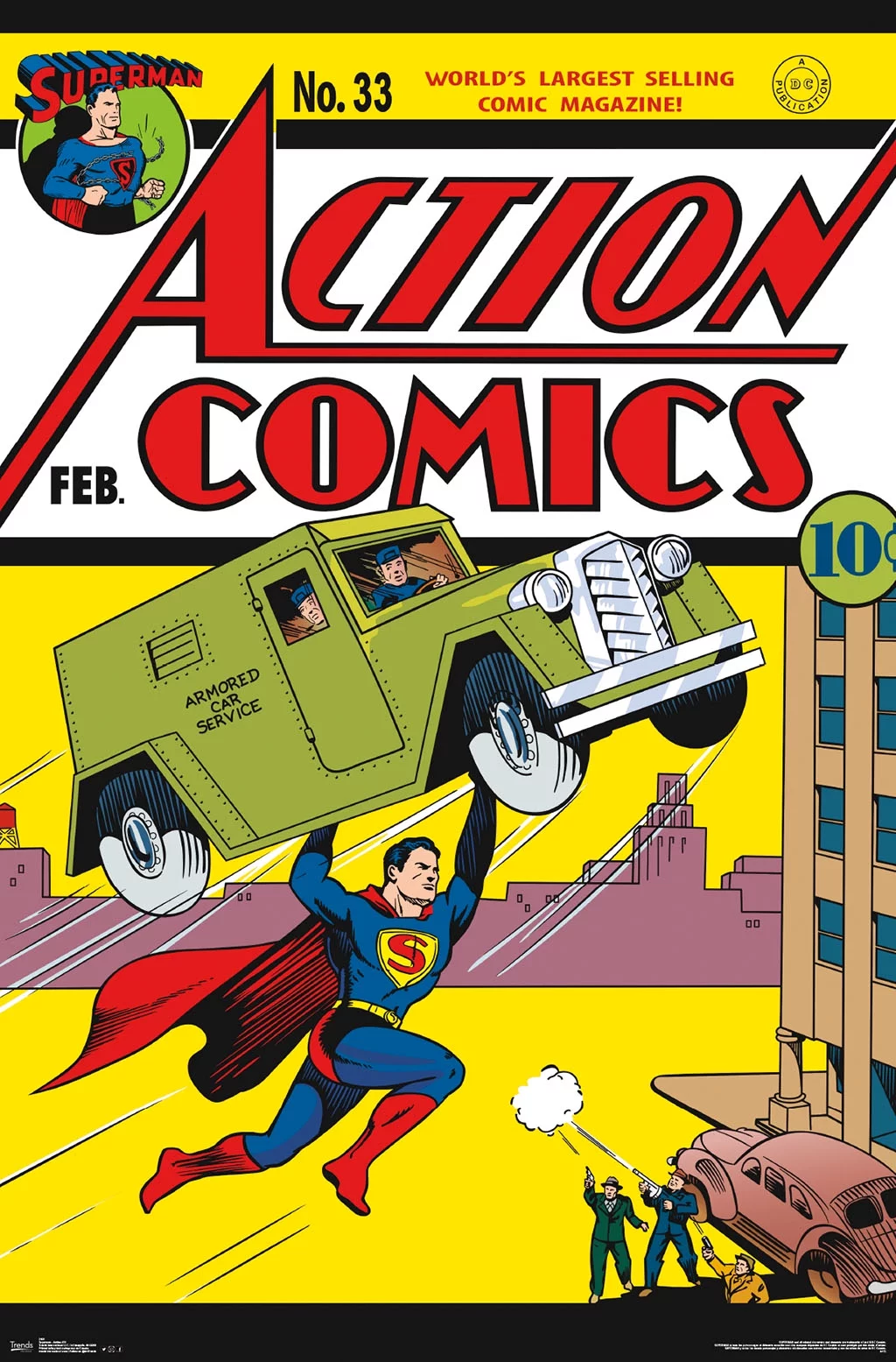 24X36 DC Comics Superman - Action #33 Wall Poster, 24