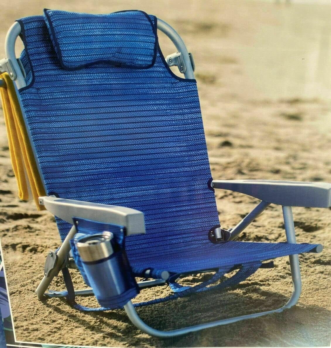 Backpack Beach Chair,Aluminum, (Sailfish and Palms)