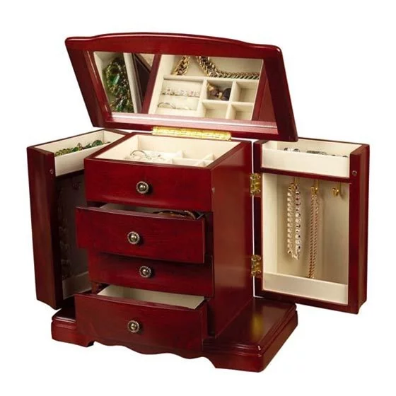 Spacious 30 Note Musical Cherry Jewelry Box - Harmony by Mele - Dance of the Sugar Plum Fairy